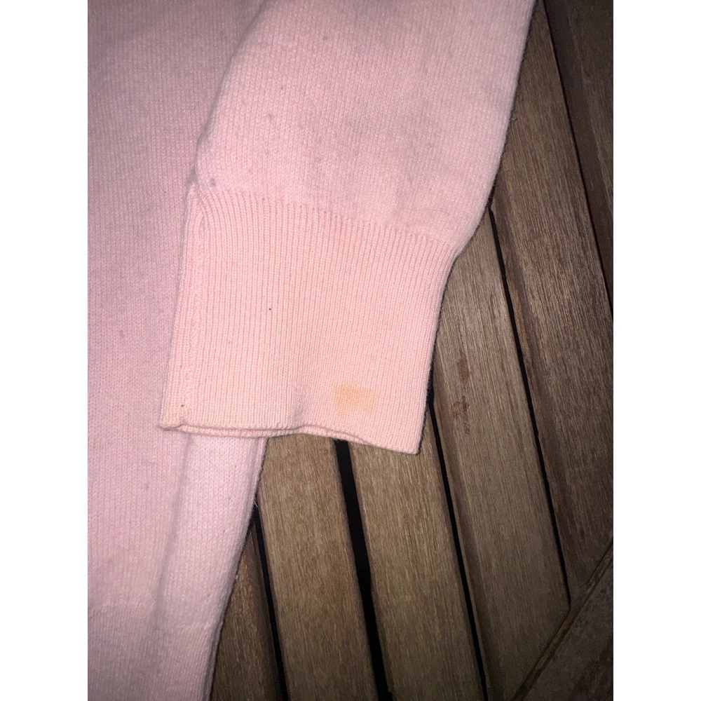 Vintage Burberrys of London Pink V-Neck Sweater Lambswool Angora Spain Size 7 - Picture 9 of 10